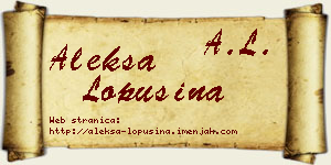 Aleksa Lopušina vizit kartica